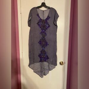 Free People High Low Dress in Purple and Gray
